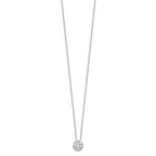 Sterling Silver Rhodium-plated 8mm Bezel CZ Necklace