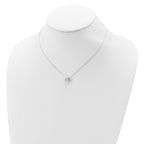 Sterling Silver Rhodium-plated 8mm Bezel CZ Necklace