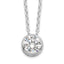 Sterling Silver Rhodium-plated 8mm Bezel CZ Necklace