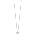 Sterling Silver Rhodium-plated 8mm Bezel CZ Necklace