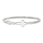 Sterling Silver Sideways Cross Bracelet
