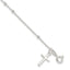 Sterling Silver Beaded Cross Charm Bracelet