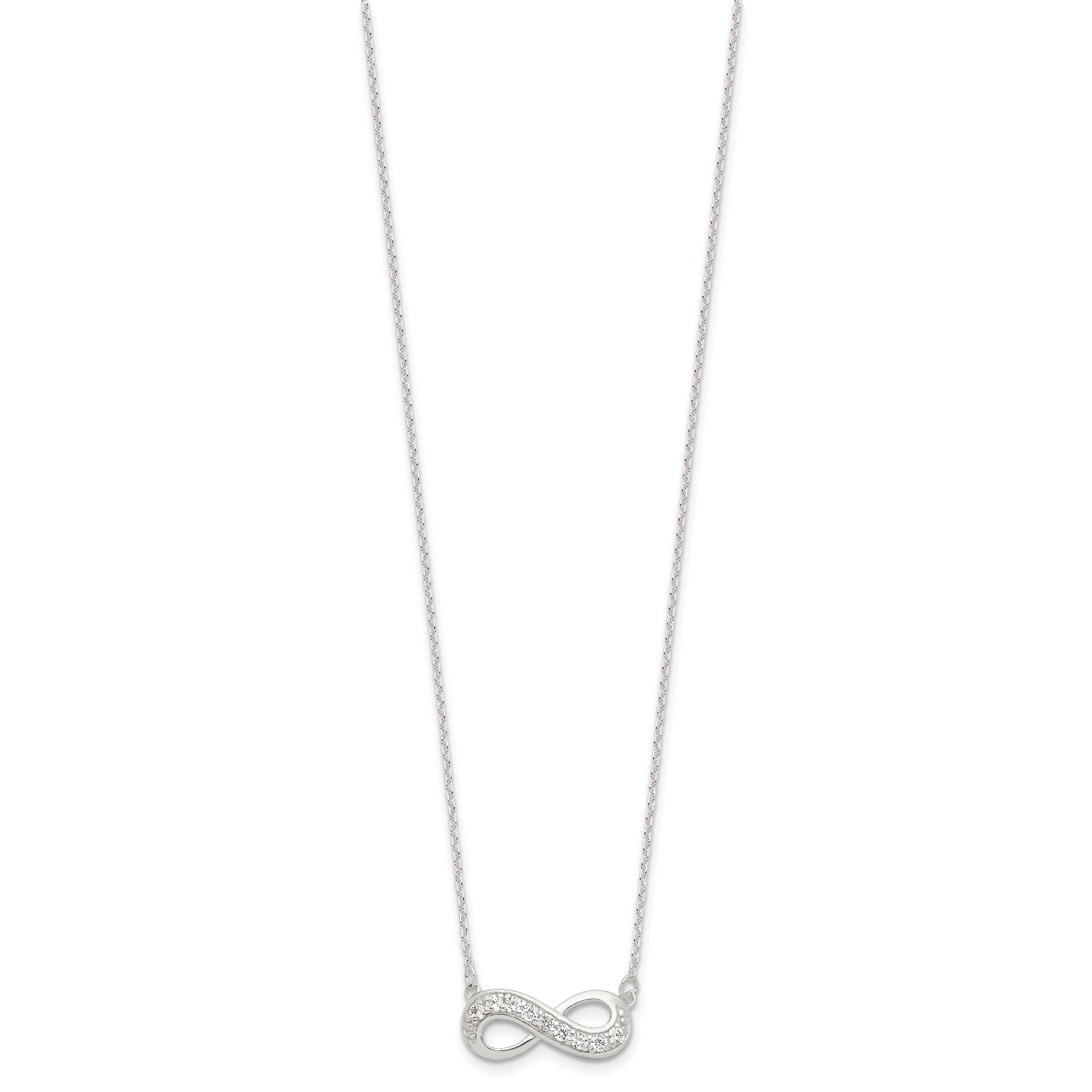 Sterling Silver CZ Infinity Necklace Secondary image