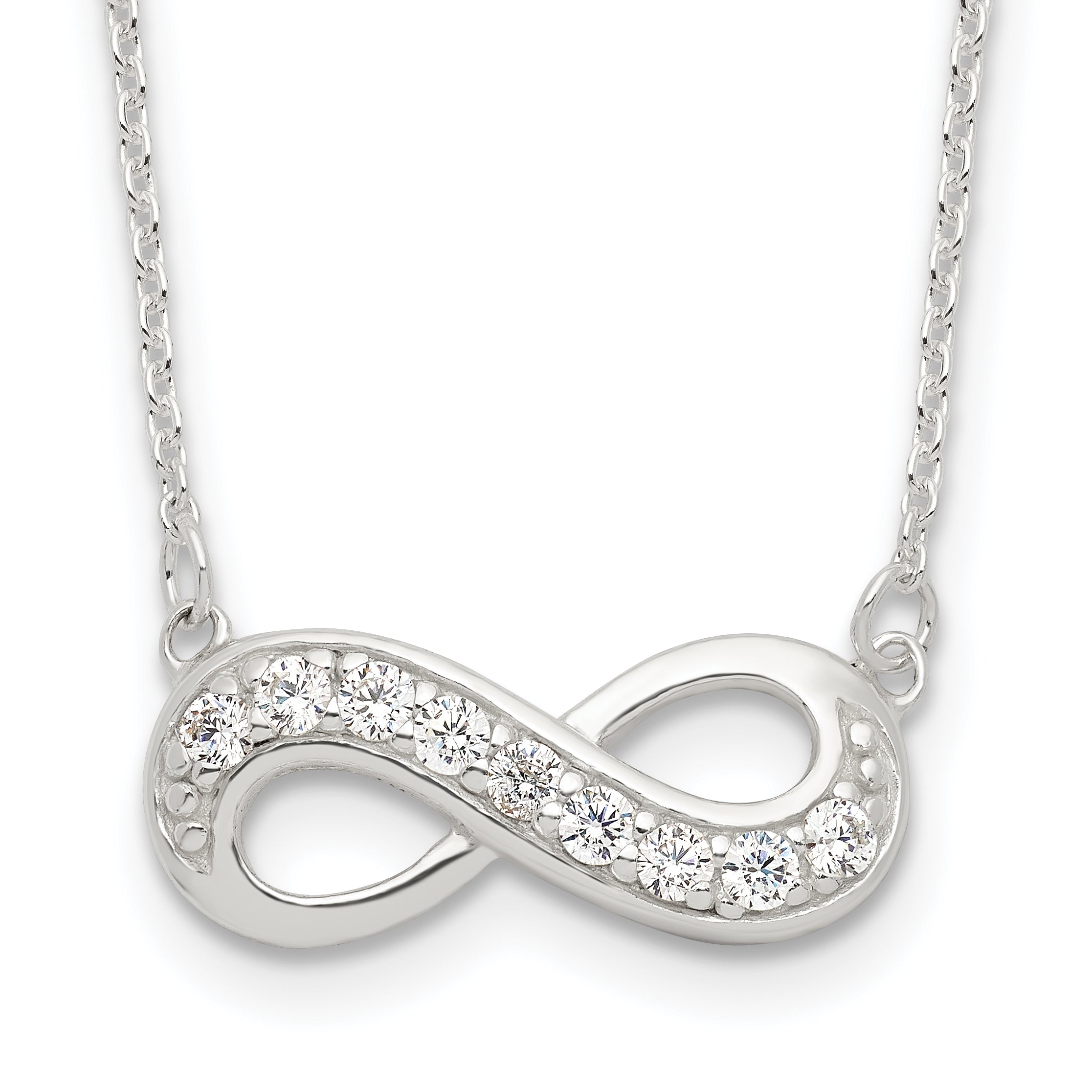 Sterling Silver CZ Infinity Necklace Main image
