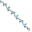 Sterling Silver Rhodium-Plated Whale Tail 7.75 inch Bracelet