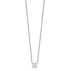 Sterling Silver Rhodium-plated CZ With 1in ext. Necklace