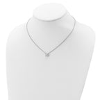 Cubic Zirconia Necklace in Sterling Silver with Extender, 16.5 Inch - Sophia Jewelers