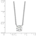 Sterling Silver Rhodium-plated CZ With 1in ext. Necklace
