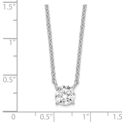 Sterling Silver Rhodium-plated CZ With 1in ext. Necklace