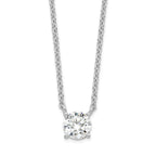 Sterling Silver Rhodium-plated CZ With 1in ext. Necklace