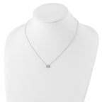 Sterling Silver Polished 9mm Bezel CZ Necklace