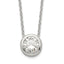 Sterling Silver Polished 9mm Bezel CZ Necklace