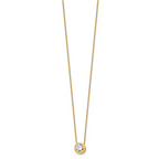 Sterling Silver Gold-tone Polished 8mm White CZ 18 inch Necklace