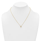 Sterling Silver Gold-tone Polished 8mm White CZ 18 inch Necklace