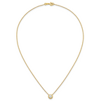 Sterling Silver Gold-tone Polished 8mm White CZ 18 inch Necklace