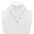 Sterling Silver Rose-tone Polished 8mm White CZ 18 inch Necklace