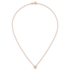 Sterling Silver Rose-tone Polished 8mm White CZ 18 inch Necklace