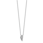 Sterling Silver Rhodium-plated CZ Wing Necklace