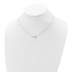 Sterling Silver Rhodium-plated Anchor 16 inch with a 2 inch extention Necklace