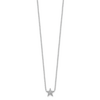 Sterling Silver Rhodium-plated CZ Star Necklace