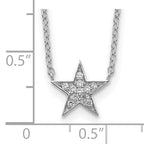 Sterling Silver Rhodium-plated CZ Star Necklace