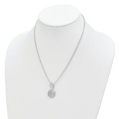 Sterling Silver Rhodium-plated Polished Mom Necklace