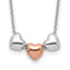 Sterling Silver Rhodium Rose-tone 3-Hearts With .75 ext Necklace