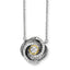 Sterling Silver & 14k Gold CZ Twist With 2in ext Necklace