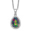 Sterling Silver Rhodium Polished Mystic Topaz & CZ Necklace
