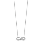 Sterling Silver Rhodium Diam. Infinity Symbol LOVE Necklace