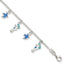 Sterling Silver Enameled Seahorse & Birds With  1in ext. Children's Bracelet