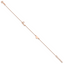 Sterling Silver Rose-tone Heart/LOVE Script 9 inch Plus 1 inch Extender - Total 10 inch Anklet