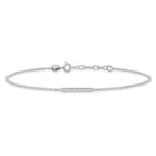 Sterling Silver CZ Bar 10 inch Plus 1 inch Extender  - Total 11 inch Anklet