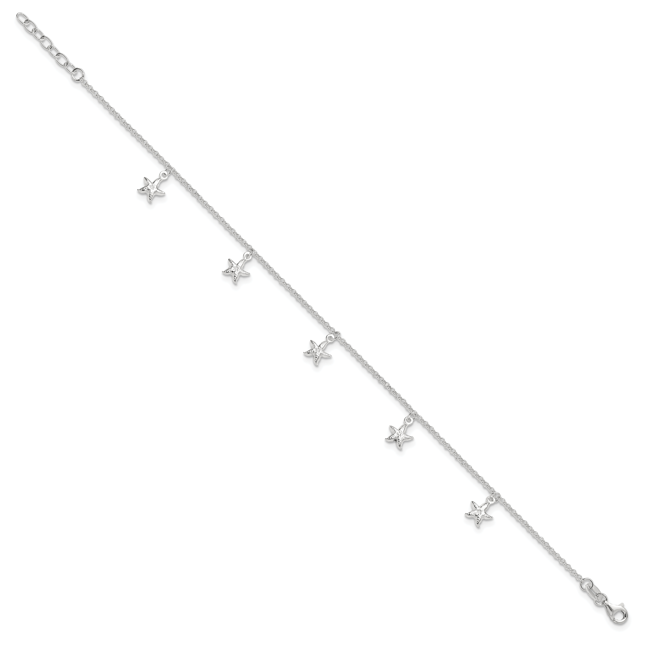 Starfish Dangle Anklet in Sterling Silver Secondary image