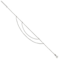 Sterling Silver Multi-Strand 9 inch Plus 1 inch Extender - Total 10 inch Anklet
