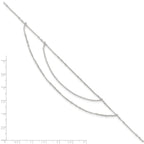 Sterling Silver Multi-Strand 9 inch Plus 1 inch Extender - Total 10 inch Anklet