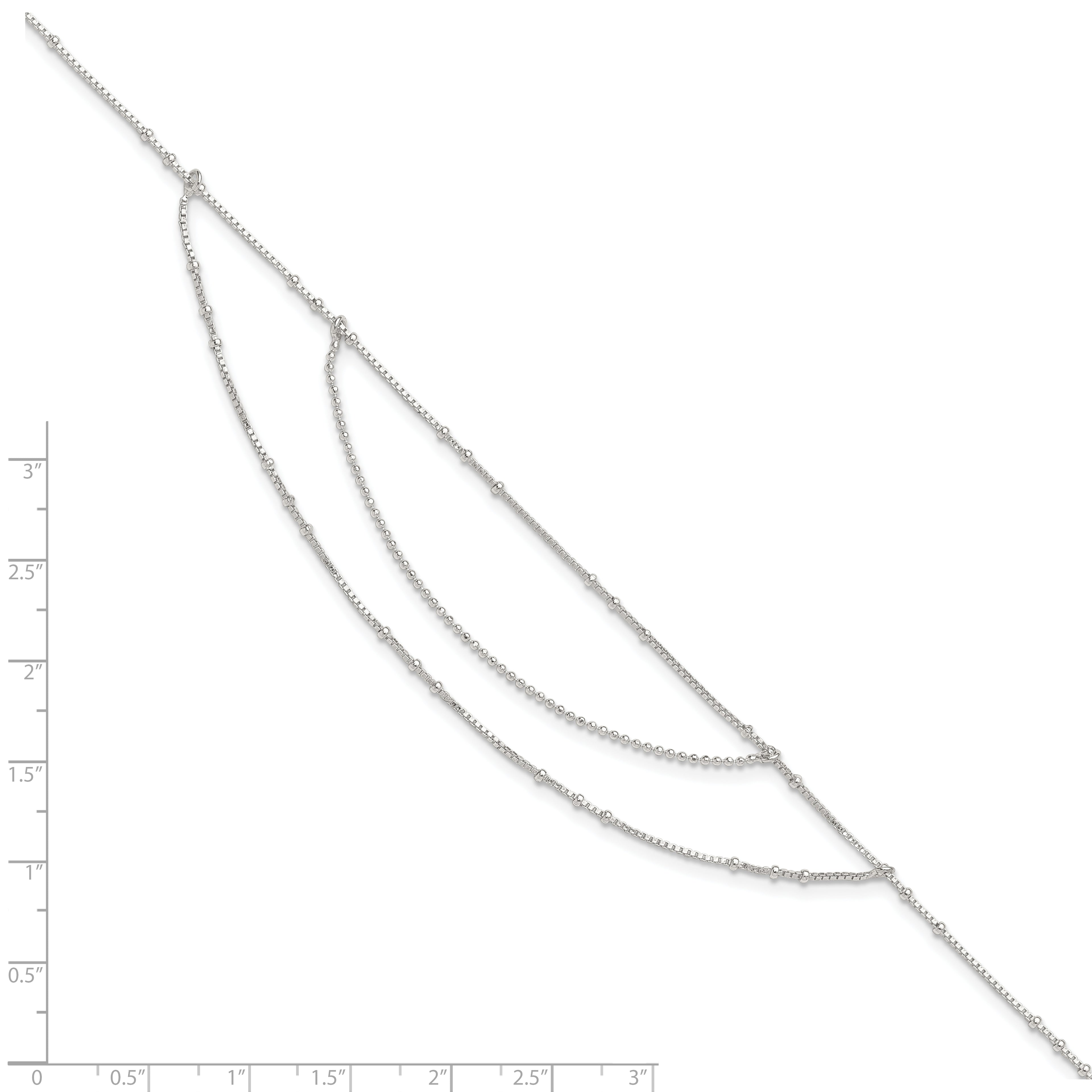 Sterling Silver Multi-Strand 9 inch Plus 1 inch Extender - Total 10 inch Anklet