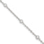 Sterling Silver Rhodium-plated Bezel CZ 8-Station 10 inch Plus 1 inch extender - Total 11 inch Anklet