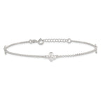 Sterling Silver Butterflies 9 inch Plus 1 inch Extender - Total 10 inch Anklet