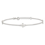 Butterfly Rolo Chain Anklet in Sterling Silver, 1.5mm, 9 Inch - Sophia Jewelers