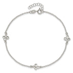 Butterfly Rolo Chain Anklet in Sterling Silver, 1.5mm, 9 Inch - Sophia Jewelers