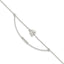 Sterling Silver Butterfly and Beads 2-Strand 9 inch Plus 1 inch Extender - Total 10 inch Anklet