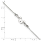 Sterling Silver Butterfly 9 inch Plus 1 inch Extender - Total 10 inch Anklet