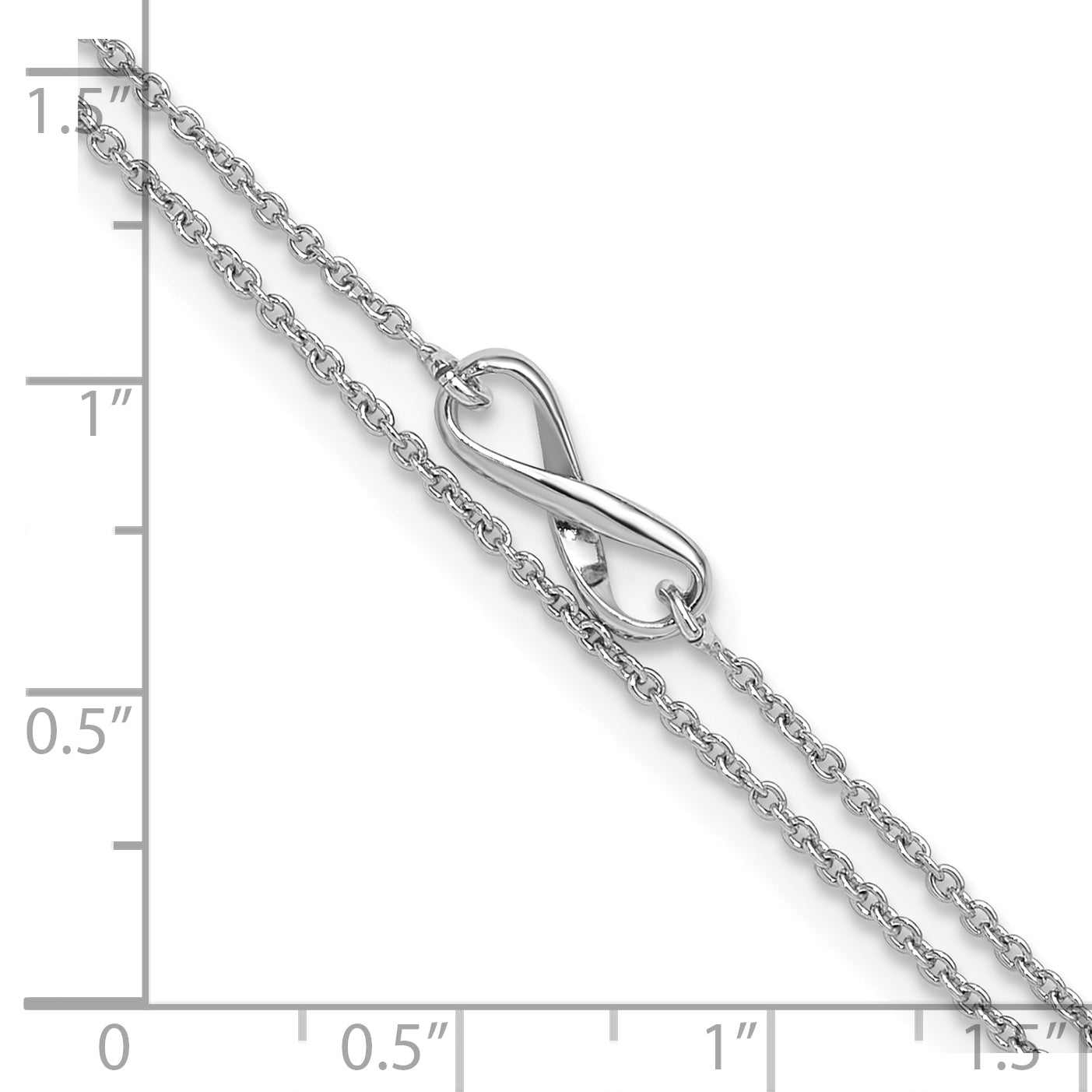Sterling Silver Rhodium-plated 2-Strand Infinity 9 inch Plus 1 inch Extender - Total 10 inch Anklet