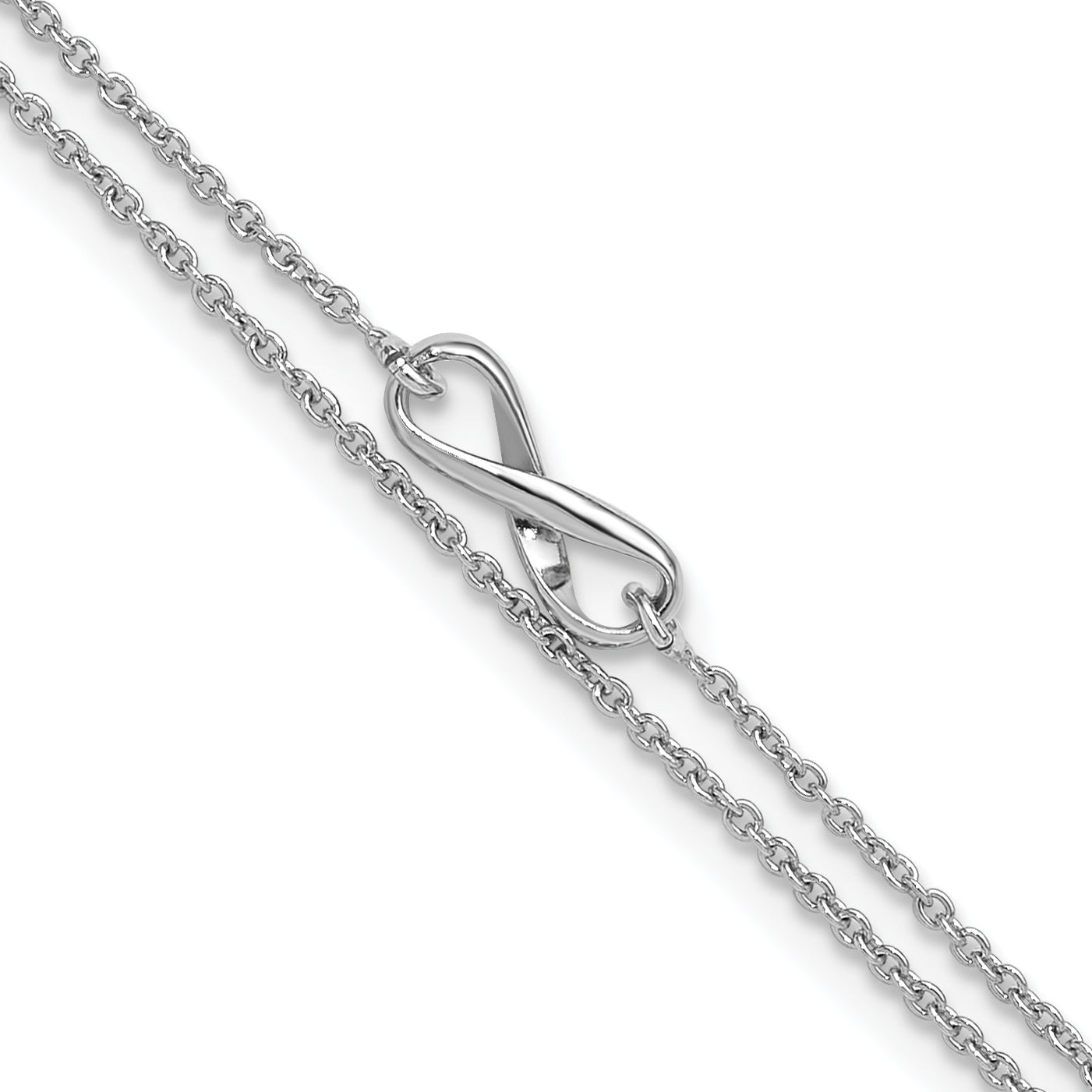 Sterling Silver Rhodium-plated 2-Strand Infinity 9 inch Plus 1 inch Extender - Total 10 inch Anklet Main image