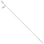 Sterling Silver Wing Charm 9 inch Plus 1 inch Extender - Total 10 inch Anklet