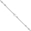 Sterling Silver Rhodium-plated Beads and Cross 9 inch Plus 1 inch Extender - Total 10 inch Anklet