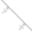 Sterling Silver Cross Charms 9 inch Plus 1 inch Extender - Total 10 inch Anklet