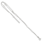 Sterling Silver 2-Strand Feathers 9 inch Plus 1 inch Extender - Total 10 inch Anklet