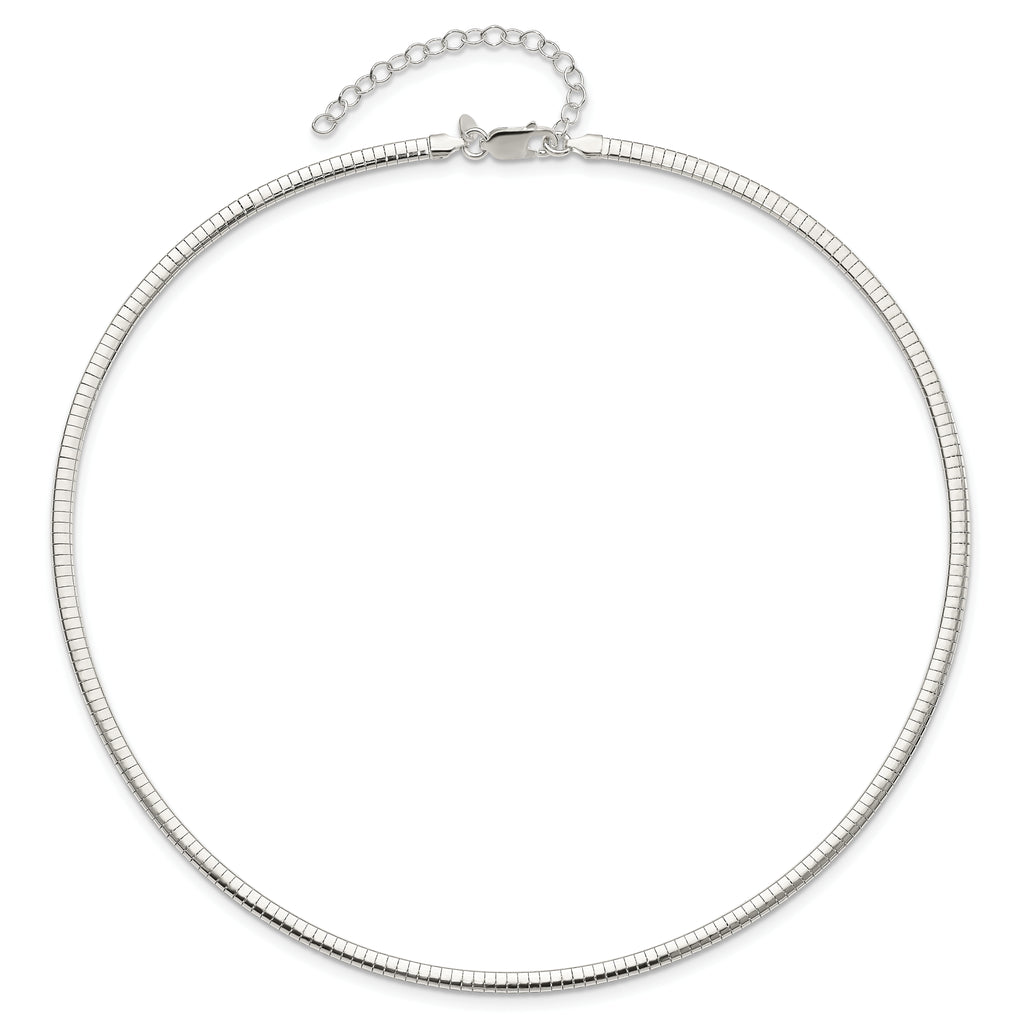 Sterling Silver 3.25mm With 2in. Ext Cubetto Chain